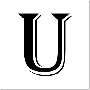 Black letter U in vintage style Posters and Art